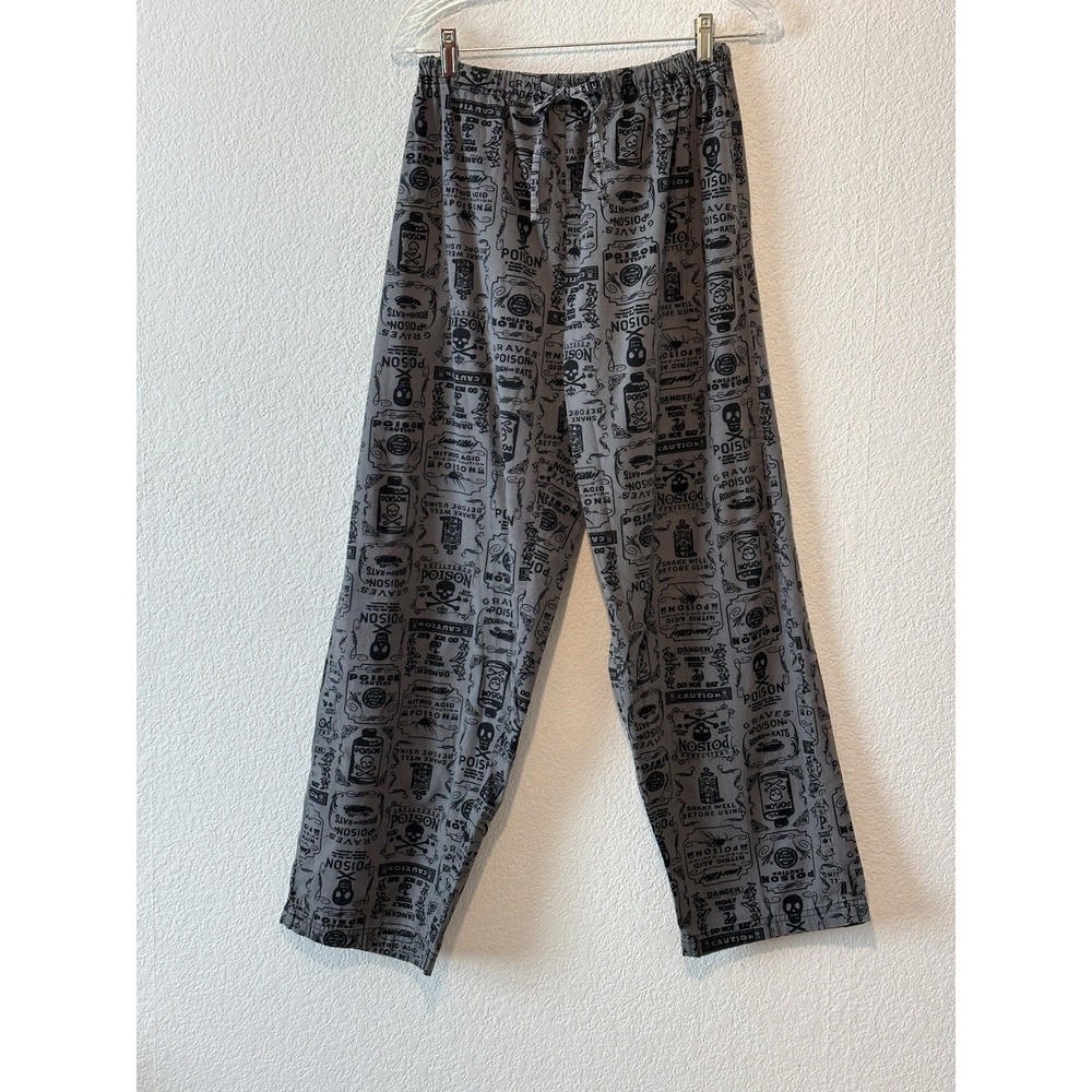 Halloween Rats Poison Pajama Pants Lounge Size S 28-30 Unisex Elastic Waist Goth